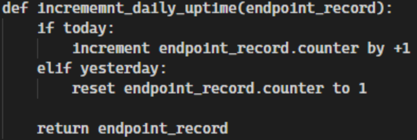 Daily Uptime Code Snippet